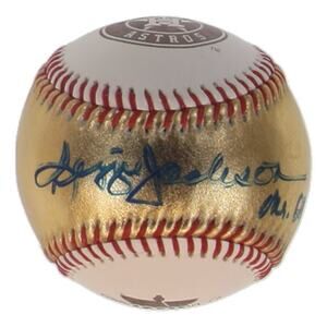 Reggie Jackson Signed 2022 World Series Gold Baseball Inscribed Mr October JSA
